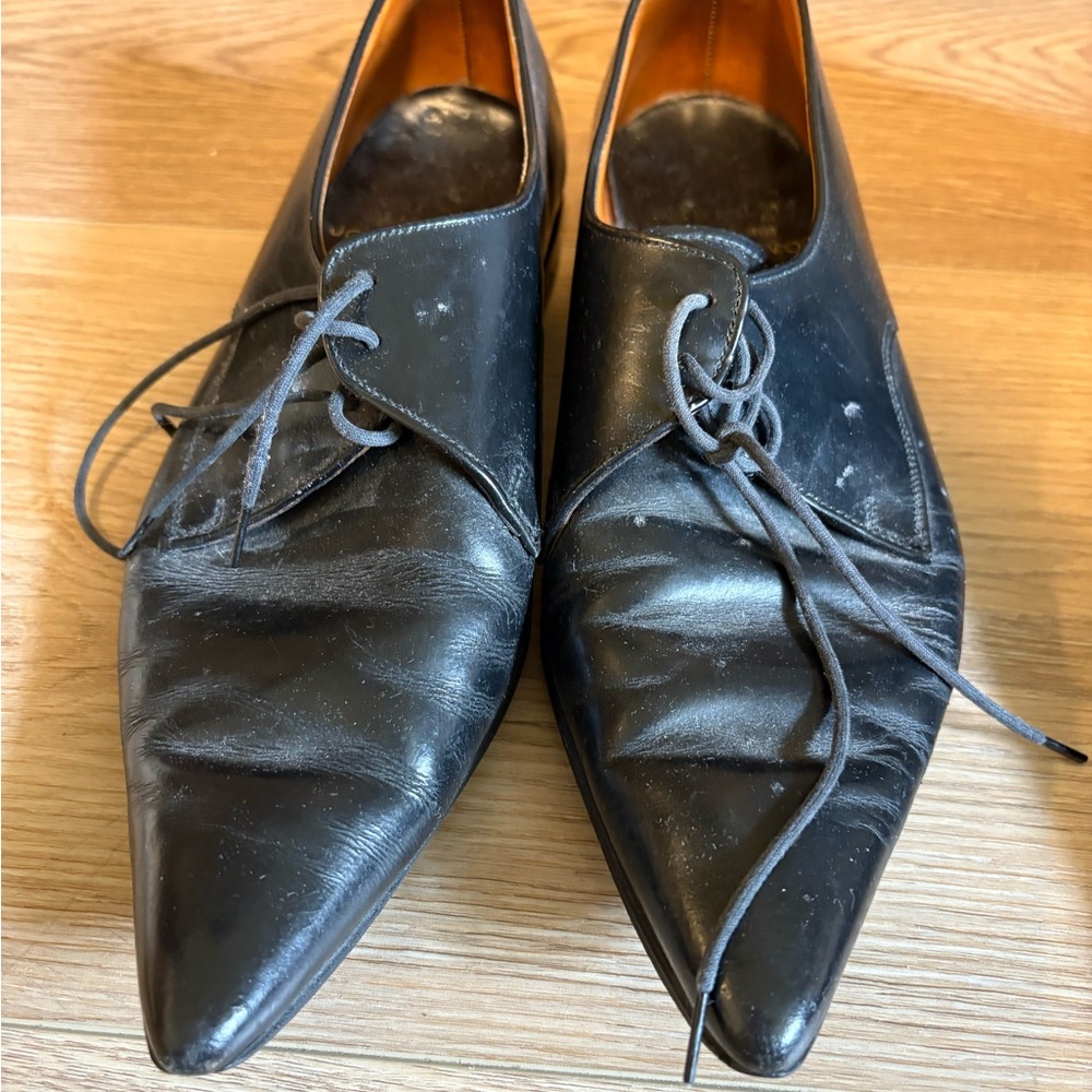 Vintage John Fluevog Black Leather Oxfords